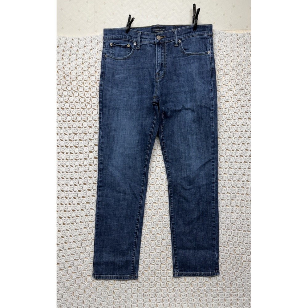 Lucky Brand Jeans Mens Tag 34x32 Fits 33x30 Blue Denim 221 Straight Leg